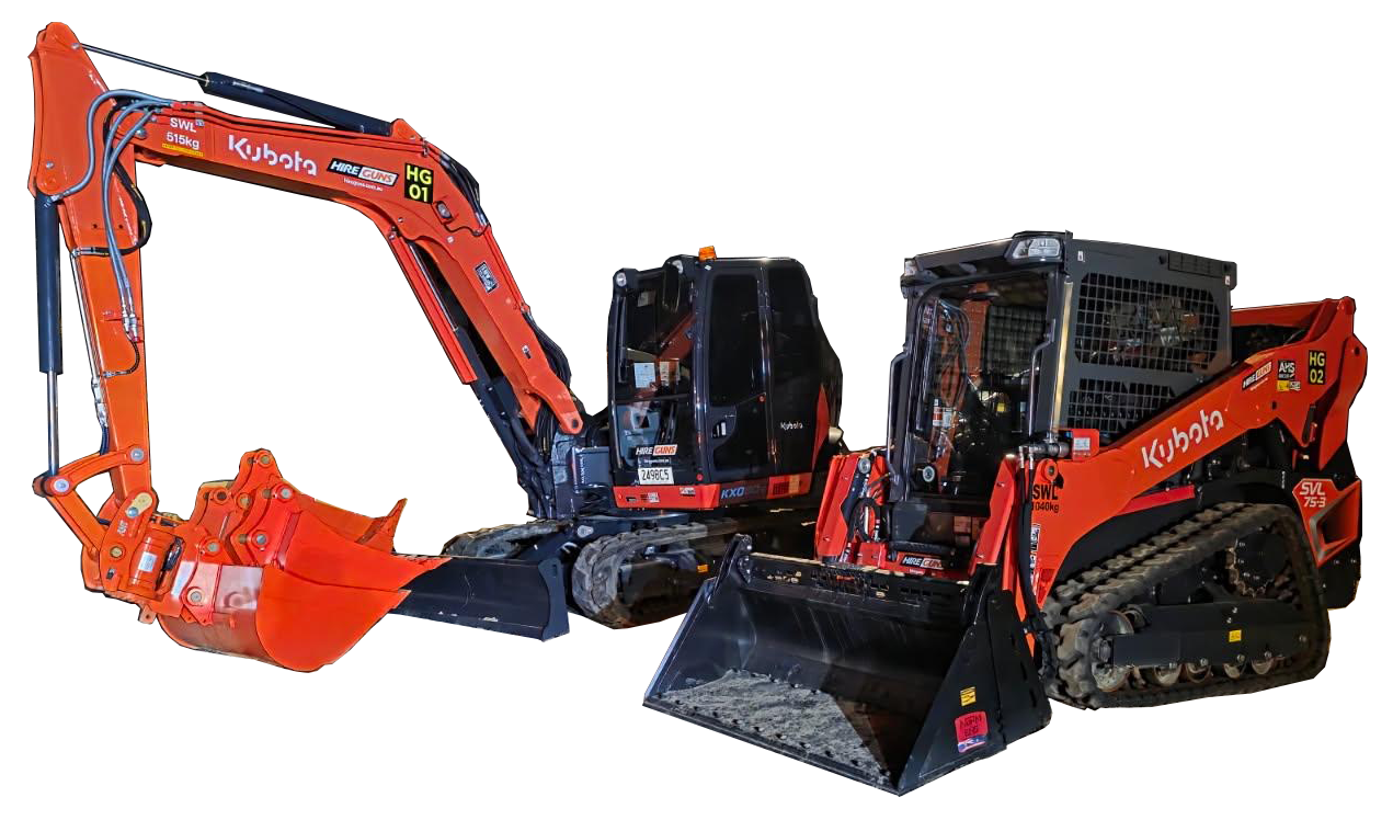 hire guns excavator and bobcat